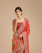 Rani Georgette Saree with Satin Organza, Beads, Nulki, Dori, Moti & Sequin Work