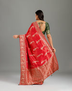 Rani Kanjivaram Silk Saree,Kanjivaram Silk Saree with Zardozi - House of Surya