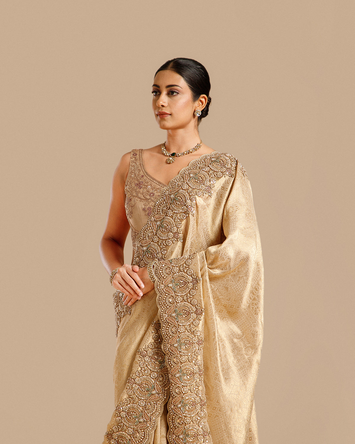 beige-gold-tissue-silk-saree-nulki-sequin-pearl-resham-work