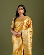 Yellow Tissue Silk Saree with Elegant Self Weaving Design - House of Surya