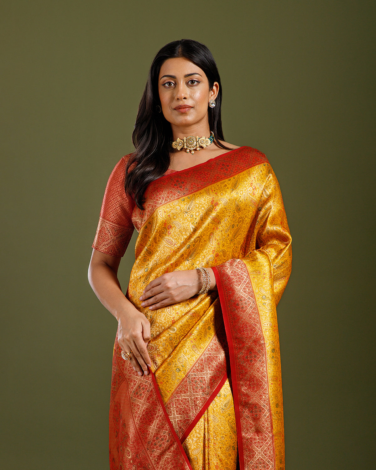 Yellow Soft Silk Weaving Saree for Festive & Traditional Wear