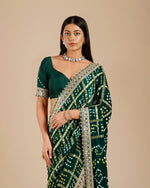 Buy Green Satin Gajji Silk Gharchola Saree online,Gajji Silk Sarees - House of Surya
