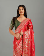 Rani Kanjivaram Silk Saree,Kanjivaram Silk Saree with Zardozi - House of Surya