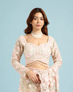 Party & Festive Wear Golden Net Saree with Resham, Sequence & Cutdana Work - House of Surya