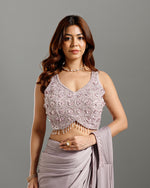 Mauve Lycra Drape Saree,Drape Saree Ready to Wear Saree
- House of Surya