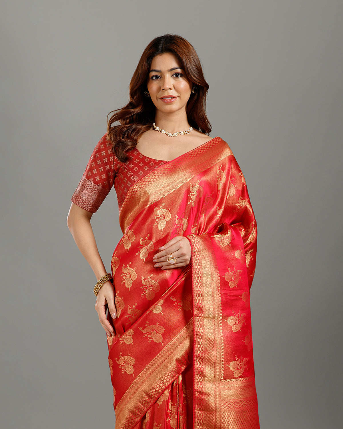Rani Pink Tissue Silk Saree with Rich Weaving Design - House of Surya