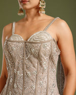 Beige Sandley Saree with Sequin Work