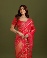 Rani Georgette Saree with Elegant Kundan Work - House of Surya