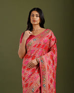 Rani Khaddi Georgette Saree with Handcrafted Cutdana Embellishment - House of Surya