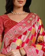  Rani Crepe Silk Saree,Multicolor Weave Silk Saree - House of Surya
