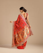 Rani Georgette Saree with Satin Organza, Beads, Nulki, Dori, Moti & Sequin Work