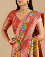 Rani Crepe Silk Saree,Crepe Silk Sarees Multicolor Woven Design
 - House of Surya