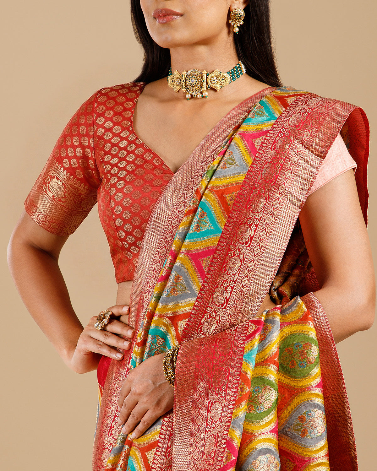 Rani Dola Silk Saree with Elegant Resham Weave - House of Surya