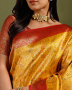 Yellow Soft Silk Weaving Saree for Festive & Traditional Wear - House of Surya