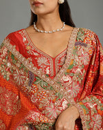 Rani Georgette Saree with Resham, Zari, Sequin, Moti & Cutdana Work