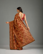 Red Georgette Saree with Resham, Zari & Nulki Work - House of Surya
