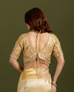 Ivory Golden Tissue Saree,Tissue Saree - House of Surya