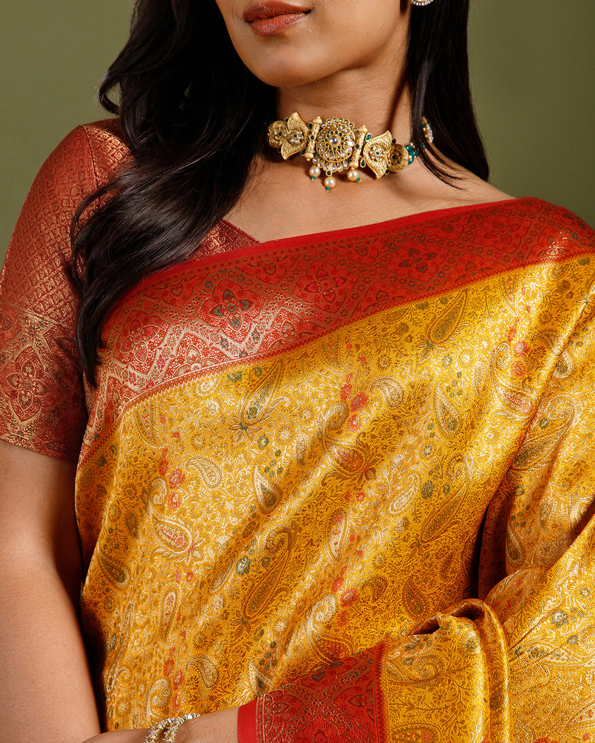 Yellow Soft Silk Weaving Saree for Festive & Traditional Wear