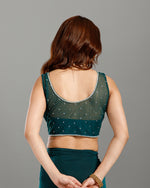 Green Lycra Drape Saree,Green Lycra Drape Saree- House of Surya