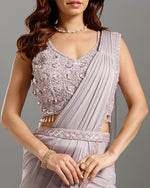 Mauve Lycra Drape Saree,Drape Saree Ready to Wear Saree
- House of Surya