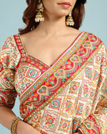 Golden Dola Silk Rangkat Saree with Sequence & Bead Work - House of Surya