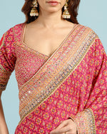 Wine Crepe Silk Saree Online,Crepe Silk Sarees  - House of Surya