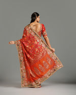 Rani Georgette Saree with Resham, Zari, Sequin, Moti & Cutdana Work