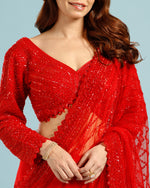 Designer Red Net Saree,Net sarees for women
- House of Surya