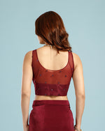 Maroon Lycra Drape Saree with Hand Work - House of Surya
