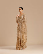 Chiku Net Saree with Nulki & Sequin Work