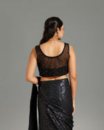 Black Sandley Saree with Beads, Nulki & Sequin Work