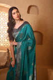 Light Sky Blue Saree with Sequin & Cut Dana Work