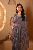 Grey Saree with Sequin Work