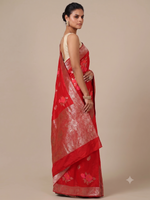 Gajari Dola Silk Saree with Resham Weave - House of Surya
