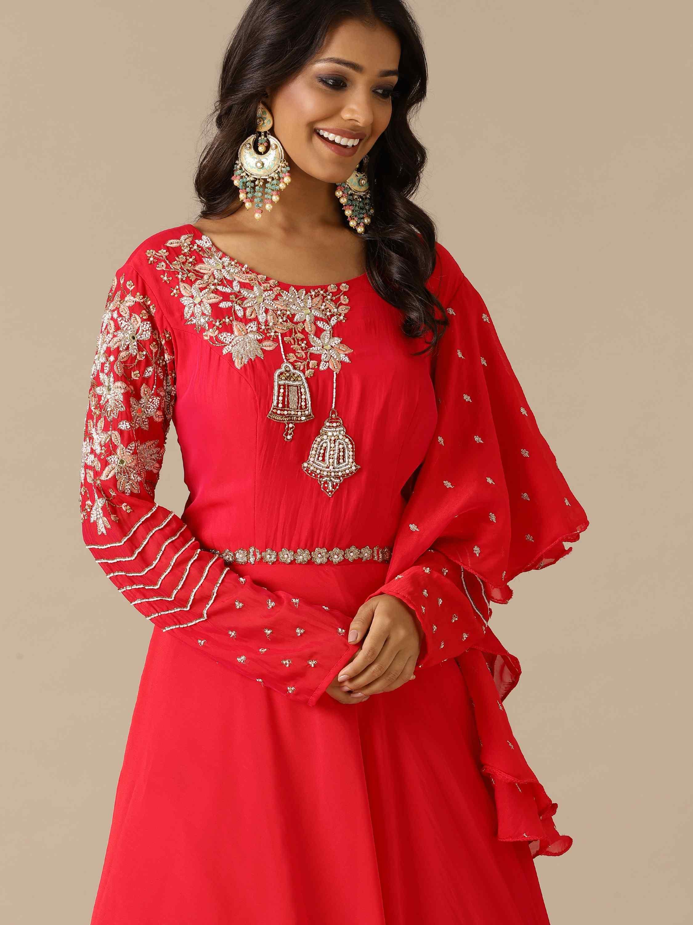 Rani Two-Tone Georgette Gown - House of Surya