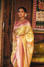 Pure Tissue Kanjivaram Silk Sarees with Meenakari and Zari Weaving - House of Surya