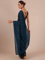 Peacock Blue Georgette Kashmiri Saree,Kashmiri Saree
 - House of Surya 