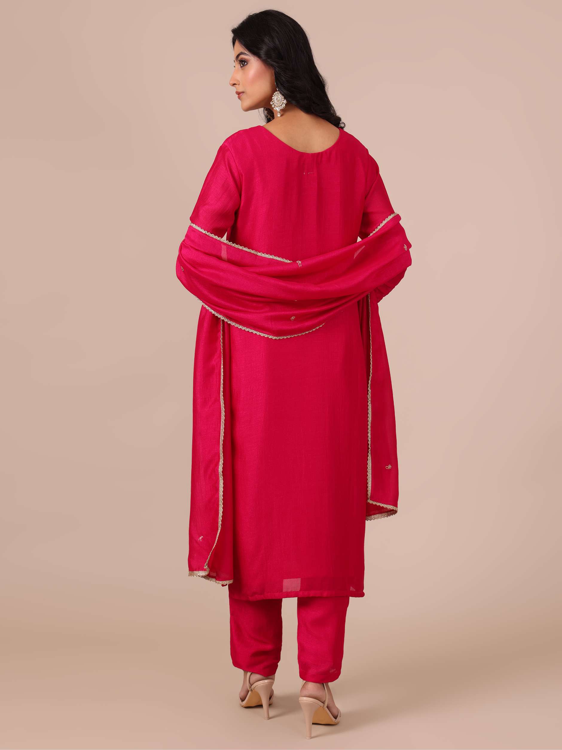 Rani Color Suit in Cutdana, Thread and Applique Work - House of Surya