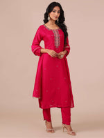 Rani Color Suit in Cutdana, Thread and Applique Work - House of Surya