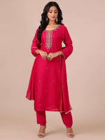 Rani Color Suit in Cutdana, Thread and Applique Work - House of Surya