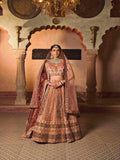 Velvet Bridal Lehenga with Zari, Zarkan & Cutdana Work