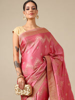 Gajri Crush Organza Saree with Gotta & Sequin Work - House of Surya