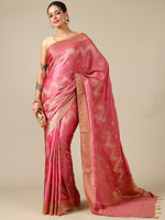 Gajri Crush Organza Saree with Gotta & Sequin Work - House of Surya