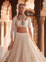 Designer Bridal Lehenga With Pott Zarkan Sequence Detailing Embroidery - Riwaaz - House of Surya