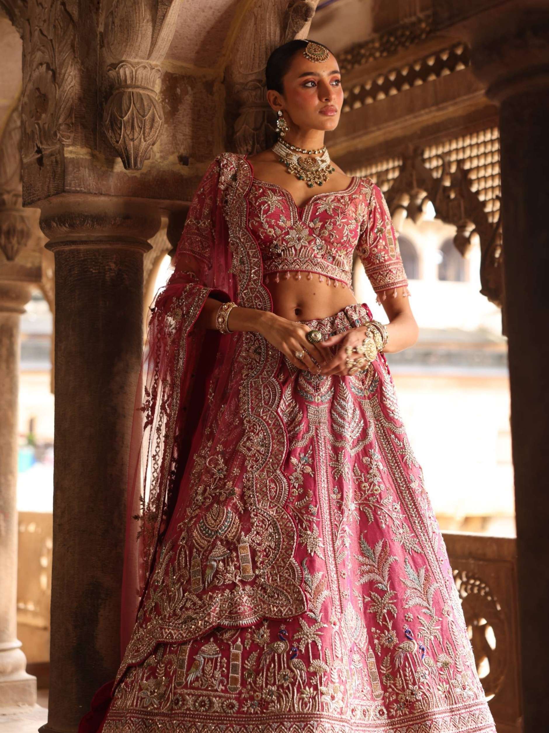 Designer Lehenga With Zardosi Pott Resham Detailing Embroidery - Riwaaz