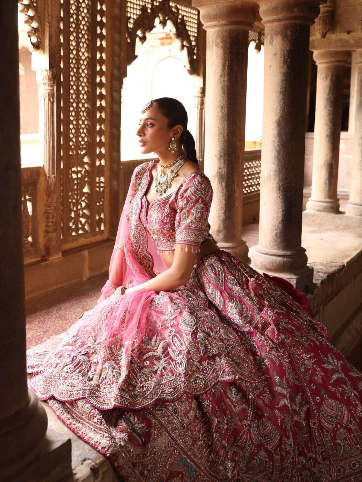 Designer Lehenga With Zardosi Pott Resham Detailing Embroidery - Riwaaz