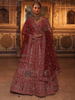 Bridal Lehenga With Zardozi, Naskshi, Sequence, Zarkan, Resham Detailing Embroidery - Riwaaz - House of Surya