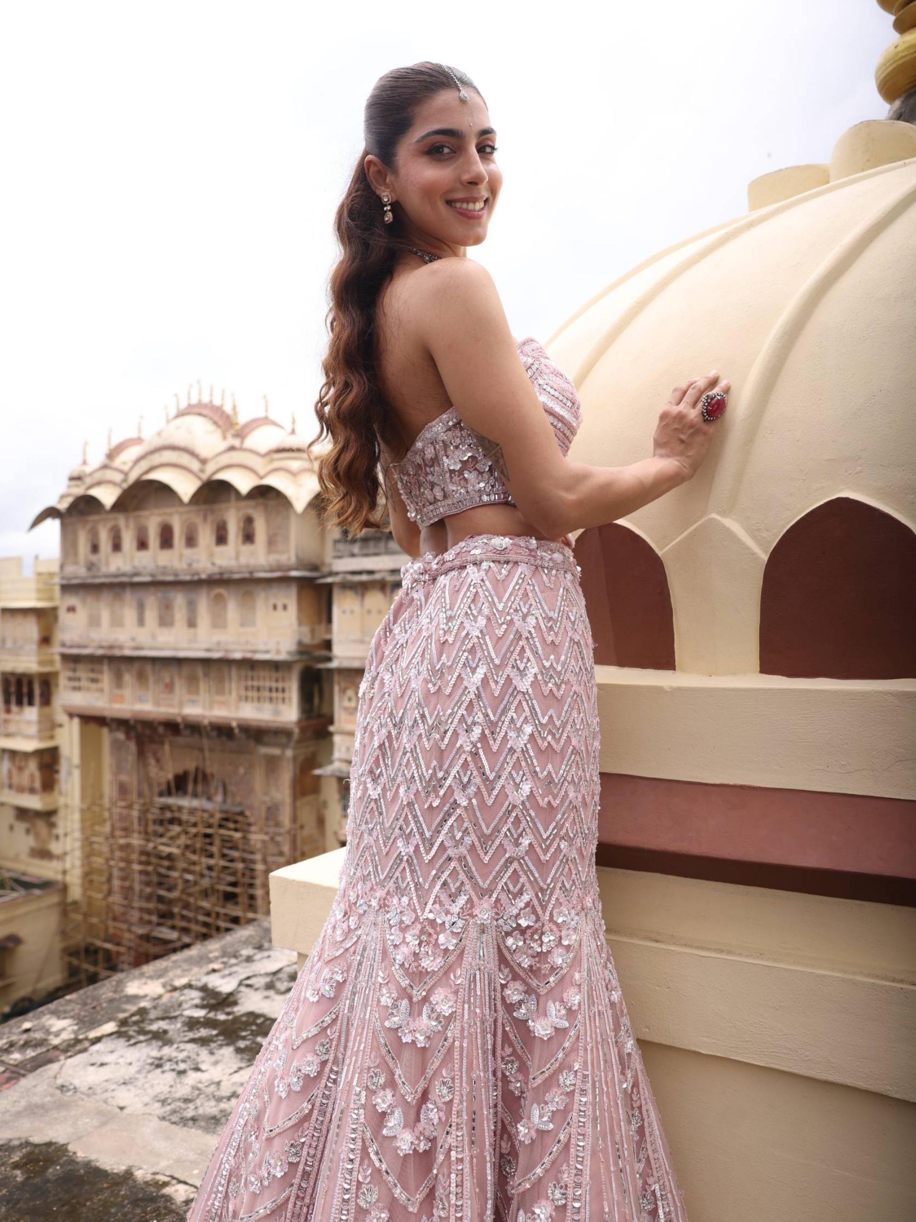 Elegant Gown With Sequence Thread Detailing Embroidery - Riwaaz