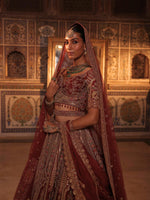 Bridal Lehenga With Cutdana, Sequence, Dori, Resham, Metal Tiki Detailing Embroidery - Riwaaz - House of Surya