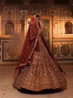 Bridal Lehenga With Cutdana, Sequence, Dori, Resham, Metal Tiki Detailing Embroidery - Riwaaz - House of Surya